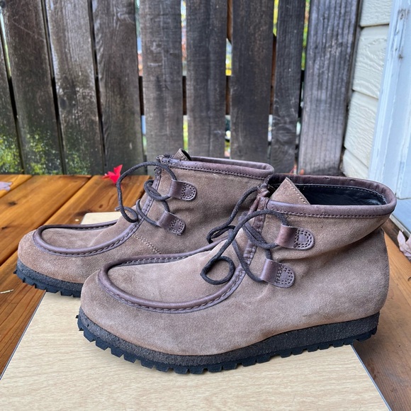 Punto Pigro Wm’s Chunky Lace Up Ankle Boot In Brown Suede Leather Sz 9/40 - Picture 2 of 16